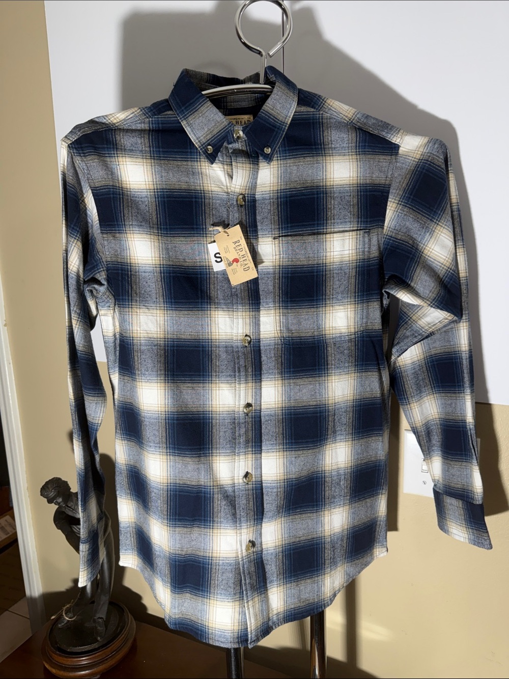 RedHead Men's Navy & White Plaid Button-Down Shirt